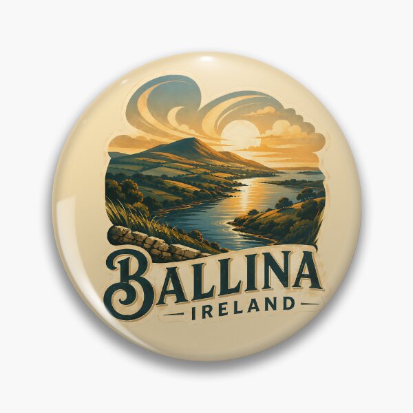 Item preview, Vintage Ballina Ireland Sunset Landscape designed and sold by MythicCotton.