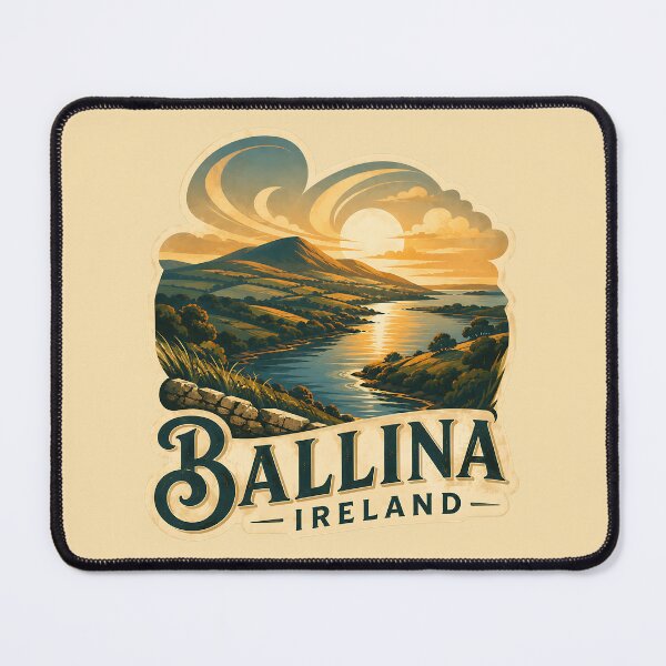 Item preview, Vintage Ballina Ireland Sunset Landscape designed and sold by MythicCotton.