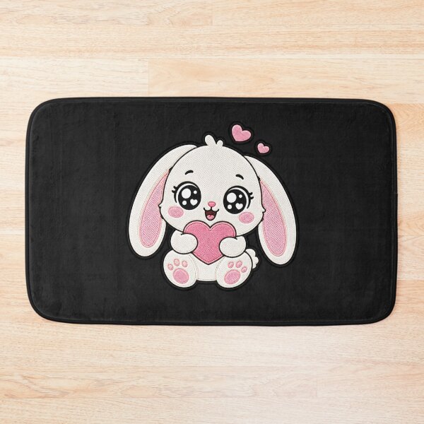 Item preview, Parche bordado de conejito enamorado | Lindo diseño de conejito kawaii designed and sold by ColorSplash123.