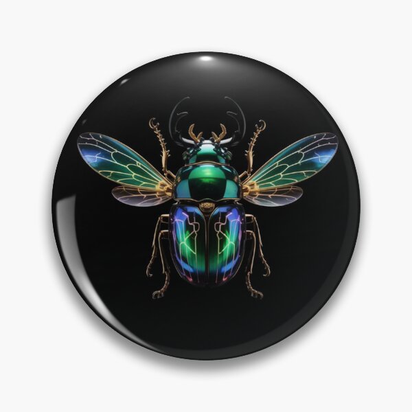 Item preview, Mechanical Emerald & Gold Stag Beetle - Cyber-Jeweled Insect designed and sold by Design_Your_Day.
