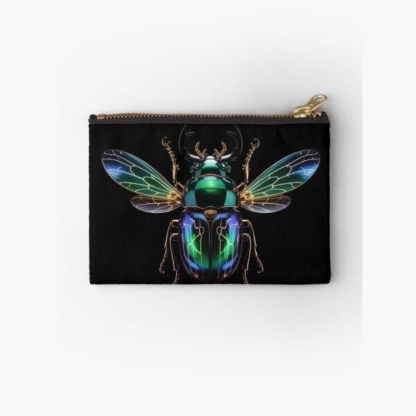 Item preview, Mechanical Emerald & Gold Stag Beetle - Cyber-Jeweled Insect designed and sold by Design_Your_Day.