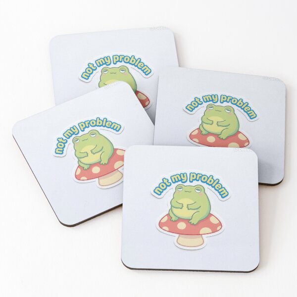Item preview, Not My Problem Frog on Mushroom Cute Cottagecore Sticker designed and sold by Ink1322.