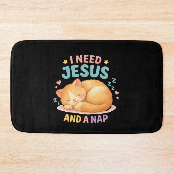 Item preview, The Battle Belongs to JesCute Sleepy Kitty Shirt – I Need Jesus And A Nap Funny Christian Teeus – Christian Faith Quote designed and sold by ArtsBorn2Create.