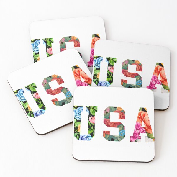 Item preview, USA Floral Map Vintage American Flag Flowers Patriotic Design designed and sold by DesignArtist.ia.