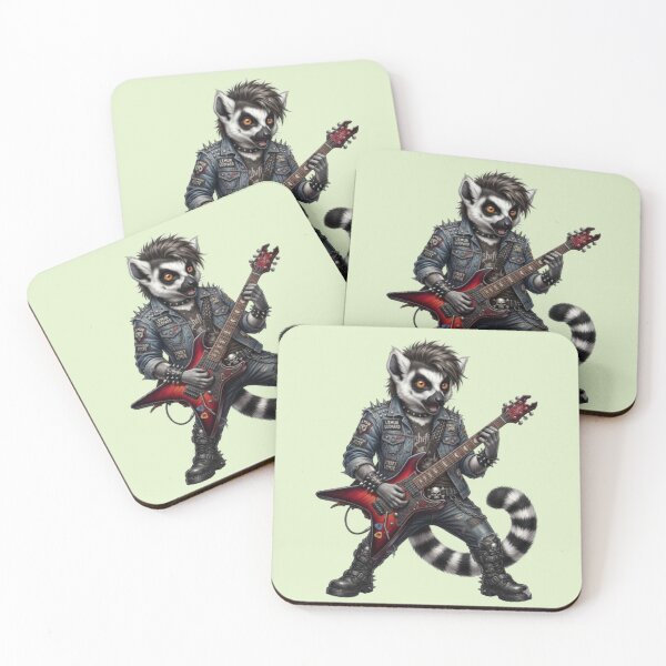 Item preview, Rock Lemur – Punk Guitar Animal Design designed and sold by Dogandesighn.