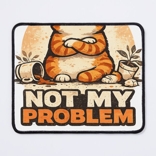 Item preview, Not My Problem Cat T-Shirt – Funny Retro Grumpy Cat Graphic Tee designed and sold by IconicDesignsXd.