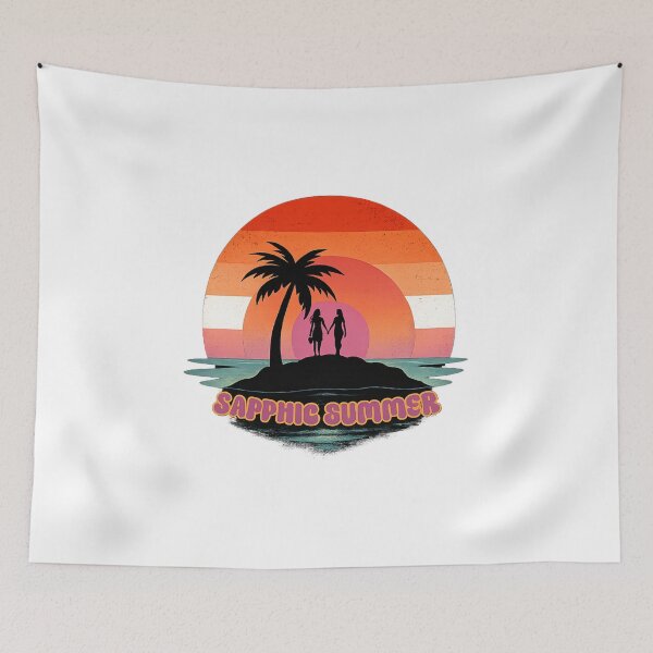 Item preview, Sapphic Summer Lesbian Pride Retro Sunset designed and sold by The Sandy Design Store.