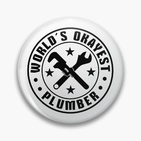 Item preview, World's Okayest Plumber - Funny Vintage Badge Crossed Tools designed and sold by Dmetalx Art Apparel.