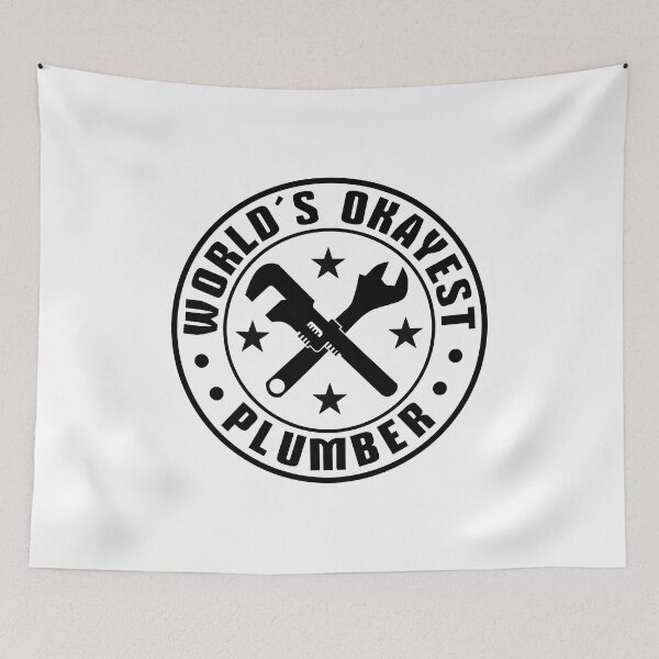 Item preview, World's Okayest Plumber - Funny Vintage Badge Crossed Tools designed and sold by Dmetalx Art Apparel.