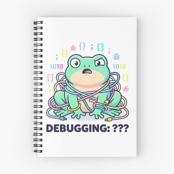Item preview, Confused Programmer Frog - Debugging Spaghetti Code designed and sold by Urben Loop.