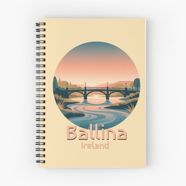 Item preview, Minimalist Ballina Ireland River Bridge Sunset designed and sold by MythicCotton.