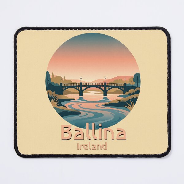 Item preview, Minimalist Ballina Ireland River Bridge Sunset designed and sold by MythicCotton.