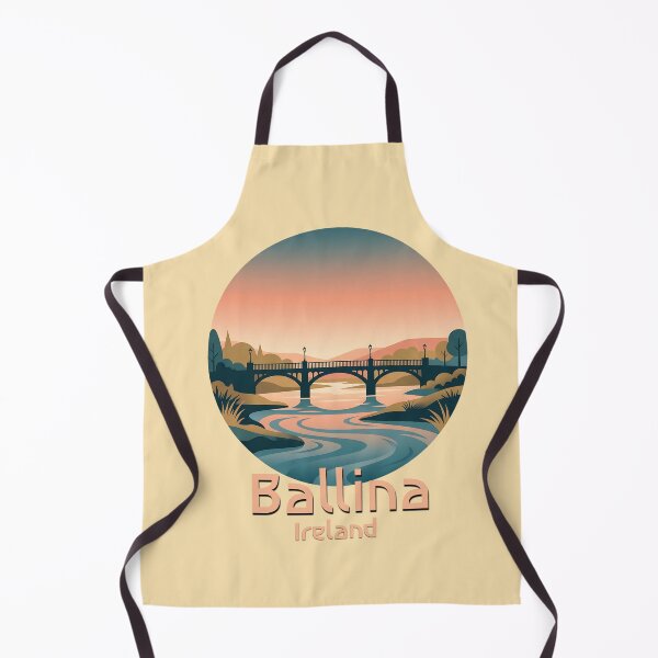 Item preview, Minimalist Ballina Ireland River Bridge Sunset designed and sold by MythicCotton.