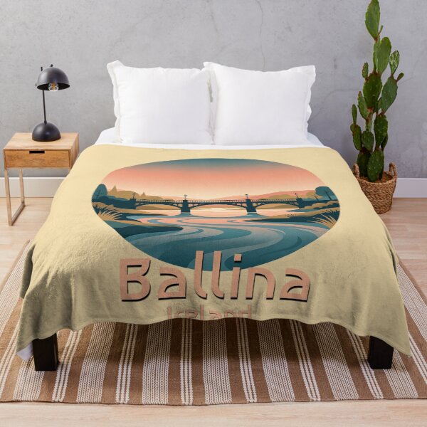 Item preview, Minimalist Ballina Ireland River Bridge Sunset designed and sold by MythicCotton.