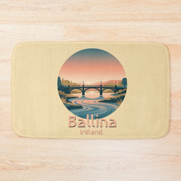 Item preview, Minimalist Ballina Ireland River Bridge Sunset designed and sold by MythicCotton.