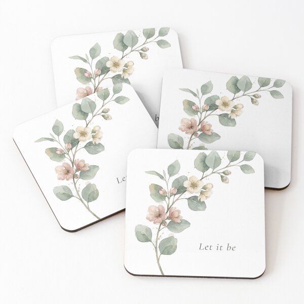 Item preview, Let it be botanical watercolor branch blush flowers print designed and sold by icemanphotos.