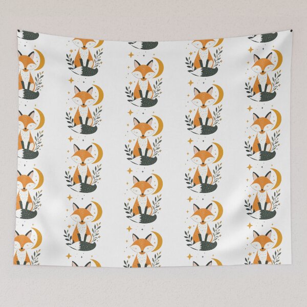 Item preview, Celestial Red Fox with Crescent Moon and Stars Wall Art designed and sold by BestChoiceService.