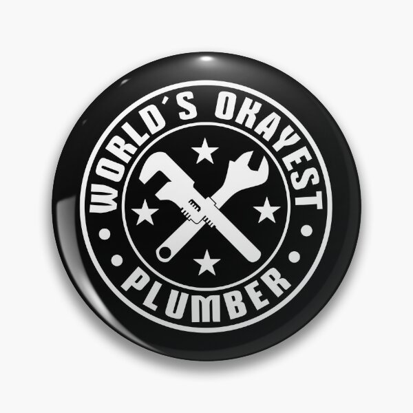 Item preview, World's Okayest Plumber - Funny Vintage Badge Crossed Tools designed and sold by Dmetalx Art Apparel.