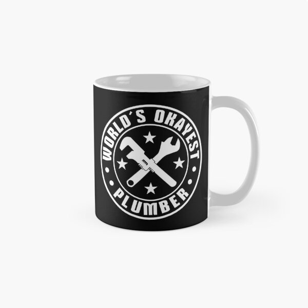 Item preview, World's Okayest Plumber - Funny Vintage Badge Crossed Tools designed and sold by Dmetalx Art Apparel.