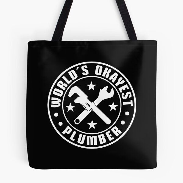 Item preview, World's Okayest Plumber - Funny Vintage Badge Crossed Tools designed and sold by Dmetalx Art Apparel.