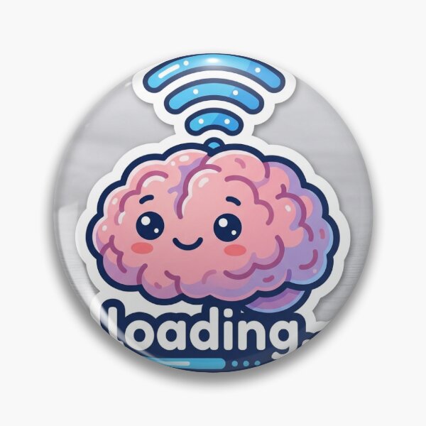 Item preview, Brain Loading Cute Kawaii WiFi Brain Funny Sticker designed and sold by Ink1322.