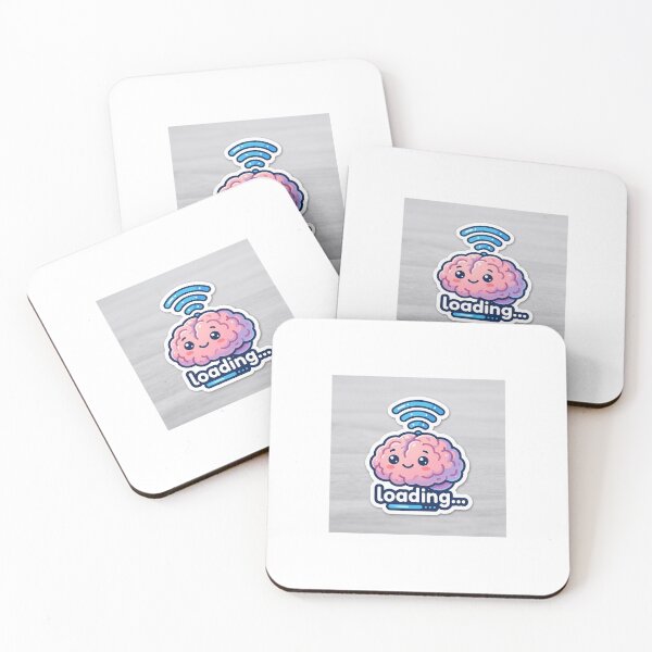 Item preview, Brain Loading Cute Kawaii WiFi Brain Funny Sticker designed and sold by Ink1322.