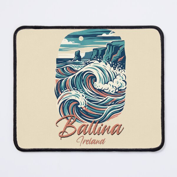 Item preview, Ballina Ireland Coastal Waves Retro Art designed and sold by MythicCotton.