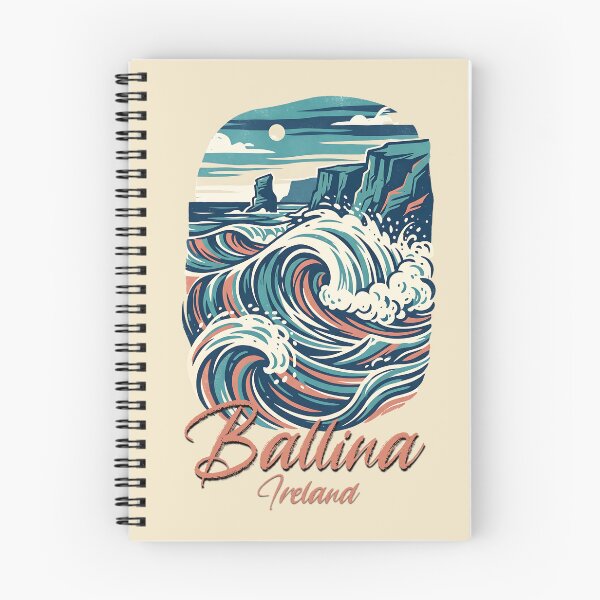 Item preview, Ballina Ireland Coastal Waves Retro Art designed and sold by MythicCotton.