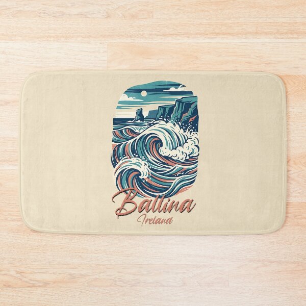 Item preview, Ballina Ireland Coastal Waves Retro Art designed and sold by MythicCotton.
