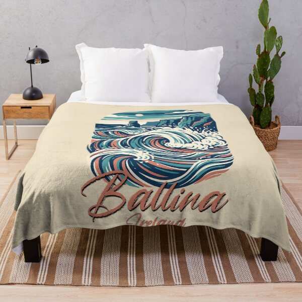 Item preview, Ballina Ireland Coastal Waves Retro Art designed and sold by MythicCotton.