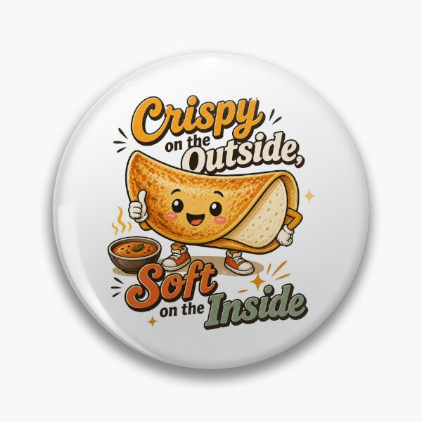 Item preview, Crispy on the Outside Soft on the Inside – Cute Dosa Cartoon Design | South Indian Food Lover designed and sold by Globalcitytees.