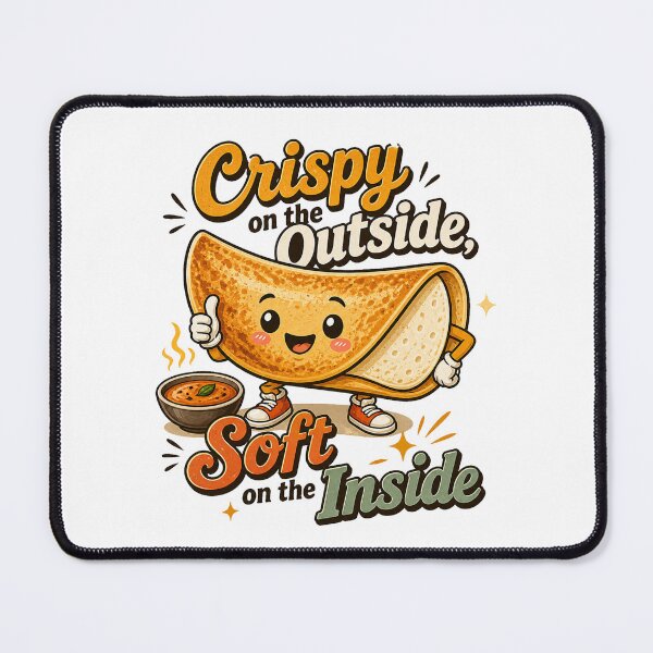 Item preview, Crispy on the Outside Soft on the Inside – Cute Dosa Cartoon Design | South Indian Food Lover designed and sold by Globalcitytees.
