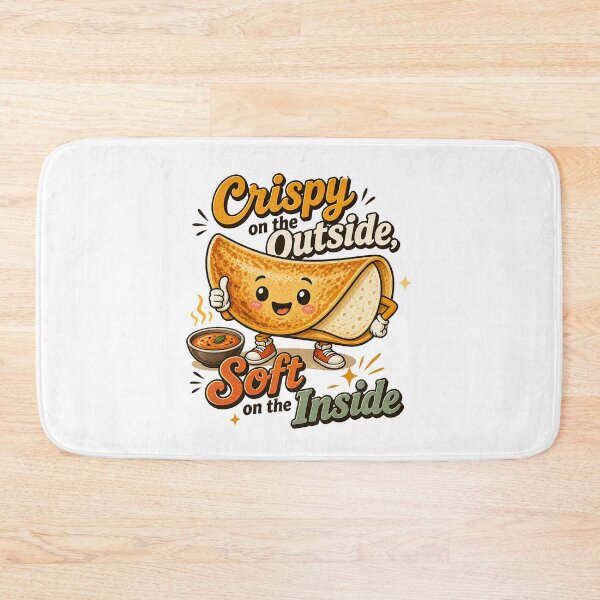 Item preview, Crispy on the Outside Soft on the Inside – Cute Dosa Cartoon Design | South Indian Food Lover designed and sold by Globalcitytees.