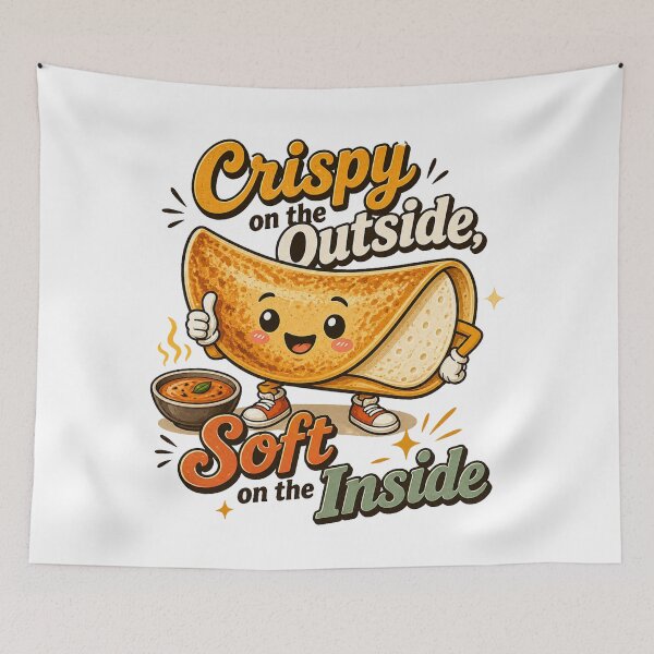 Item preview, Crispy on the Outside Soft on the Inside – Cute Dosa Cartoon Design | South Indian Food Lover designed and sold by Globalcitytees.