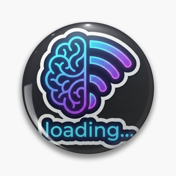 Item preview,  Neon Brain Loading WiFi Cyberpunk Glowing Sticker designed and sold by Ink1322.