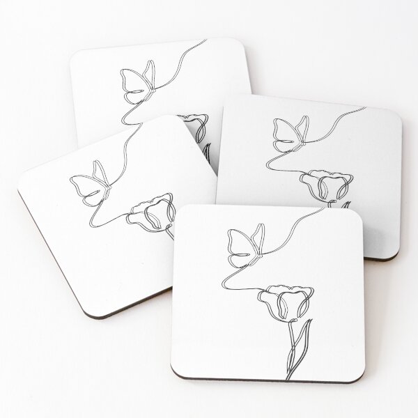 Item preview, Butterfly And Rose Line Art designed and sold by Barelythere2324.