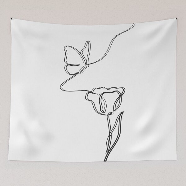 Item preview, Butterfly And Rose Line Art designed and sold by Barelythere2324.