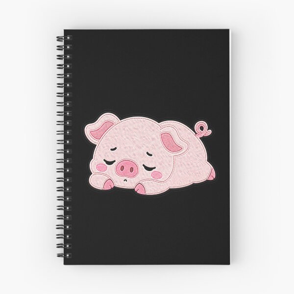 Artikelvorschau, Niedliches schlafendes Schweinchen Kawaii Stickaufnäher-Design entworfen und verkauft von ColorSplash123.