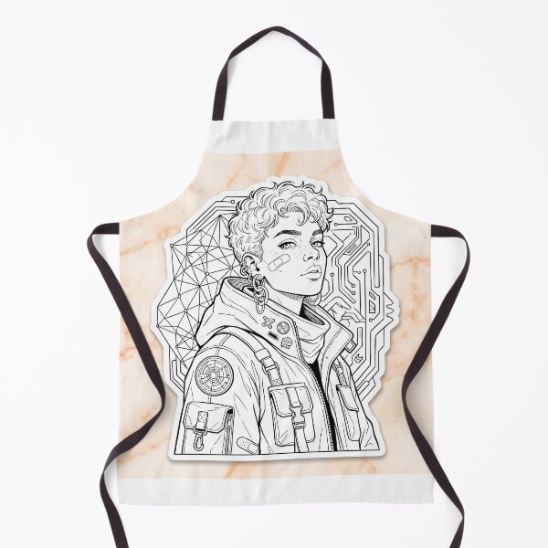 Item preview, Cybernetic Bloom Line Art Sticker   designed and sold by Jaideep Walia.