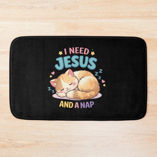 Item preview, Cute Sleepy Cat Christian Shirt – I Need Jesus And A Nap Funny Tee designed and sold by ArtsBorn2Create.