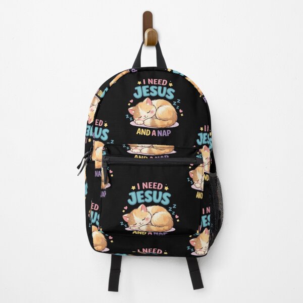 Item preview, Cute Sleepy Cat Christian Shirt – I Need Jesus And A Nap Funny Tee designed and sold by ArtsBorn2Create.
