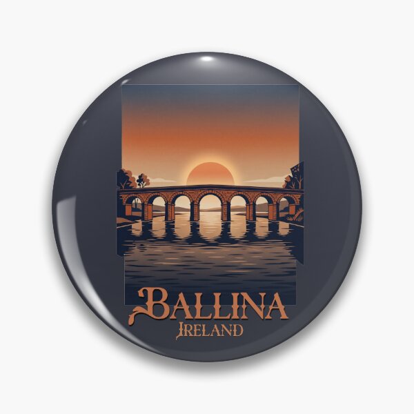 Item preview, Ballina Ireland Sunset Bridge Retro Landscape designed and sold by MythicCotton.