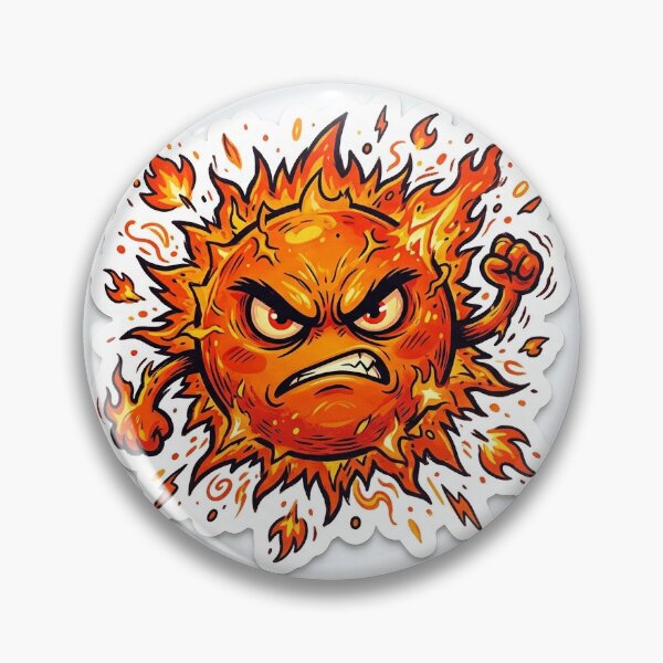 Item preview, Angry Fire Sun Rage Cartoon Flame Character Sticker designed and sold by Ink1322.
