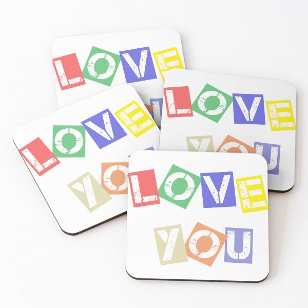 Item preview, Love You Colorful Ransom Note Punk Rock Typography Statement Design designed and sold by DesignArtist.ia.