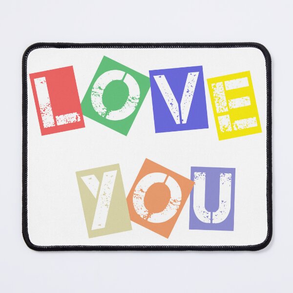 Item preview, Love You Colorful Ransom Note Punk Rock Typography Statement Design designed and sold by DesignArtist.ia.