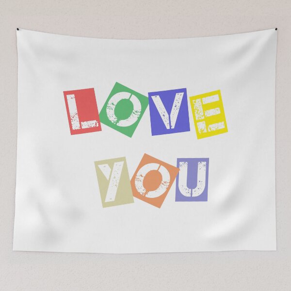 Item preview, Love You Colorful Ransom Note Punk Rock Typography Statement Design designed and sold by DesignArtist.ia.