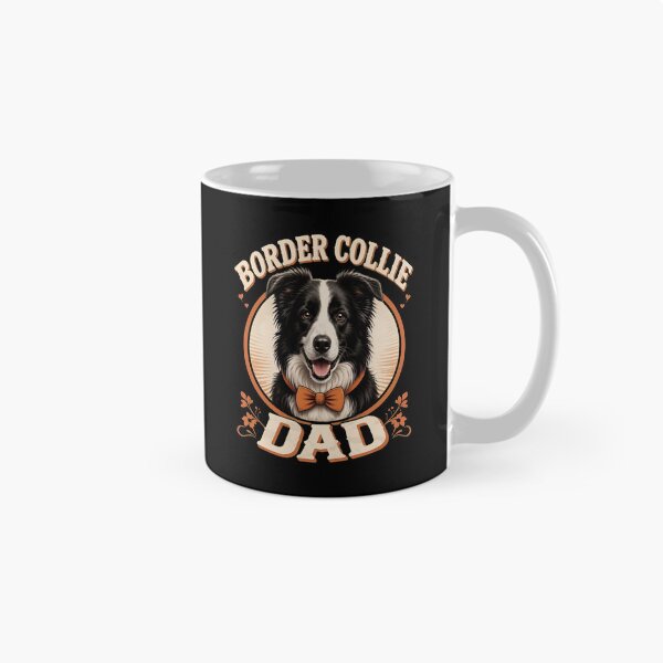 Aperçu de l'œuvre Papa Border Collie Vintage Amoureux des chiens Chemise nœud papillon créée et vendue par Dmo3HarkoArt.