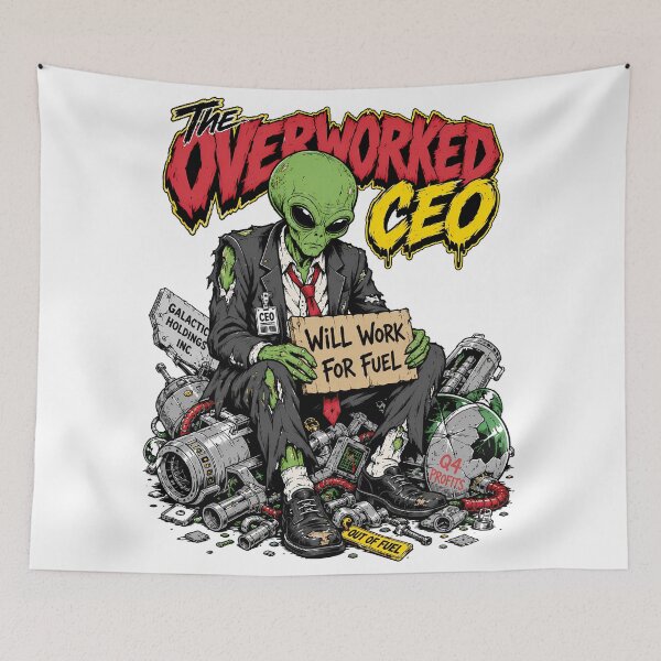 Item preview, The Overworked CEO Alien Punk Illustration  Main Tag designed and sold by Highwayman1975.