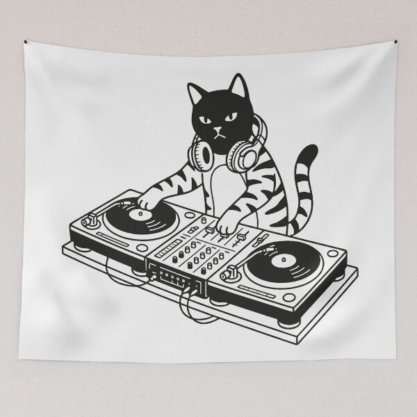 Item preview, Cat Punk Playing DJ Turntable | Cat Sticker designed and sold by ianths.