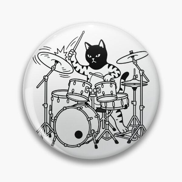 Item preview, Cat Punk Playing Drum | Cat Sticker designed and sold by ianths.